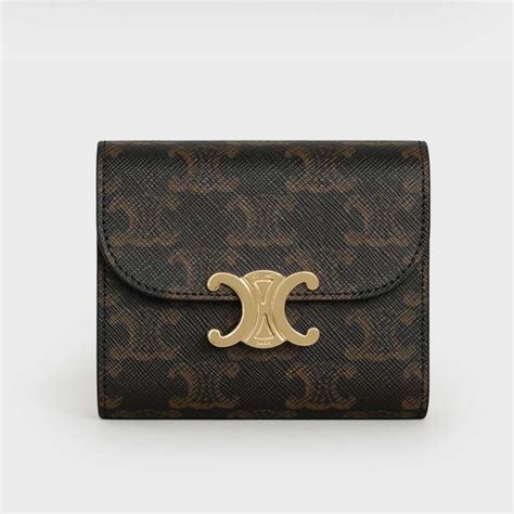 WOMEN'S LUXURY LEATHER TRIOMPHE CANVAS WALLET 